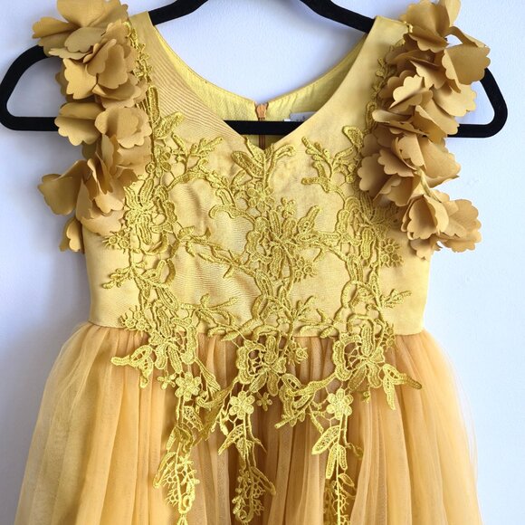 Trish Scully Child Bianca Dress - SUNFLOWER - Size 7 - Picture 2 of 13